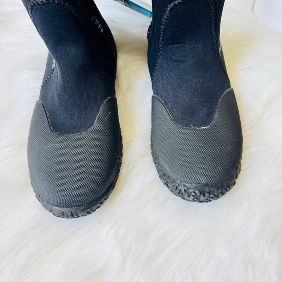 NeoSport Neoprene Wetsuit Boots 3mm Hi Top Zipper Dive Boots Size 4 - Picture 6 of 13